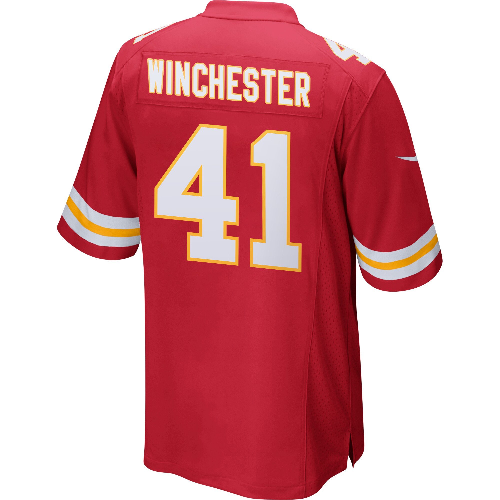 Alternative view of James Winchester 41 Kansas City Chiefs Super Bowl LIX Champions Patch 'New Orleans - A Symphony of Sport' EMBROIDERED Game Men Jersey - Red JS5051 nicesnker