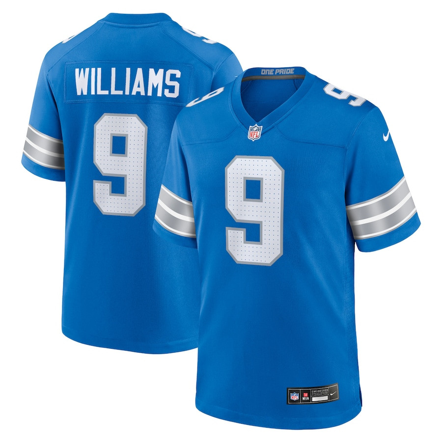Jameson Williams 9 Detroit Lions Game Men Jersey - Blue JS6729 nicesnker