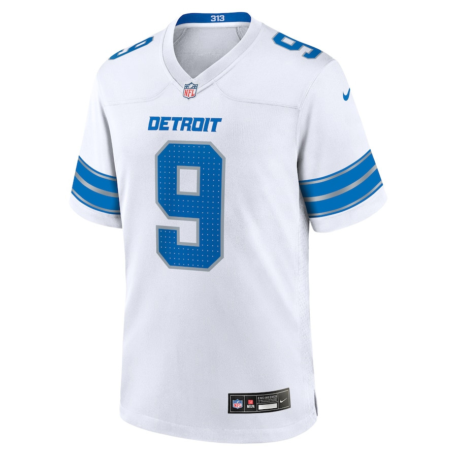 Alternative view of Jameson Williams 9 Detroit Lions White Game Men Jersey - White JS3764 nicesnker