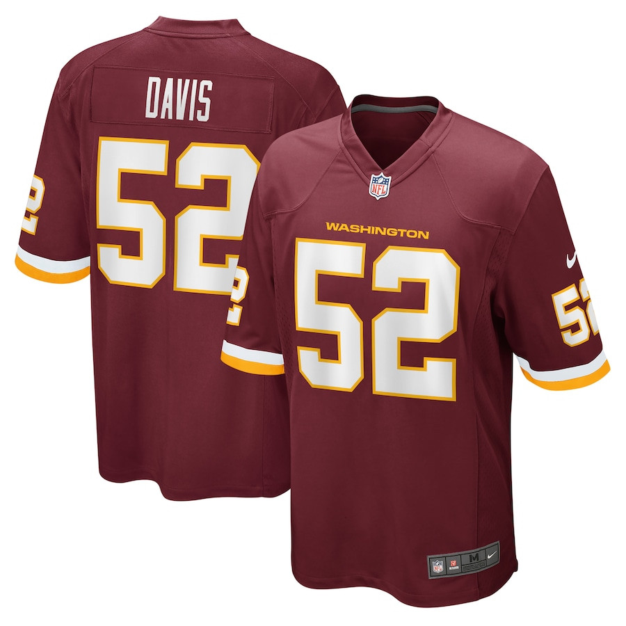 Jamin Davis 52 Washington Football Team Men Game Jersey - Burgundy JS3534 nicesnker