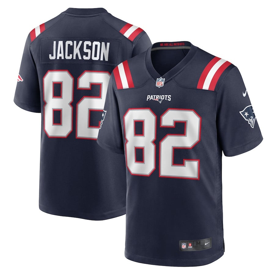 JaQuae Jackson 82 New England Patriots Game Men Jersey - Navy JS4251 nicesnker