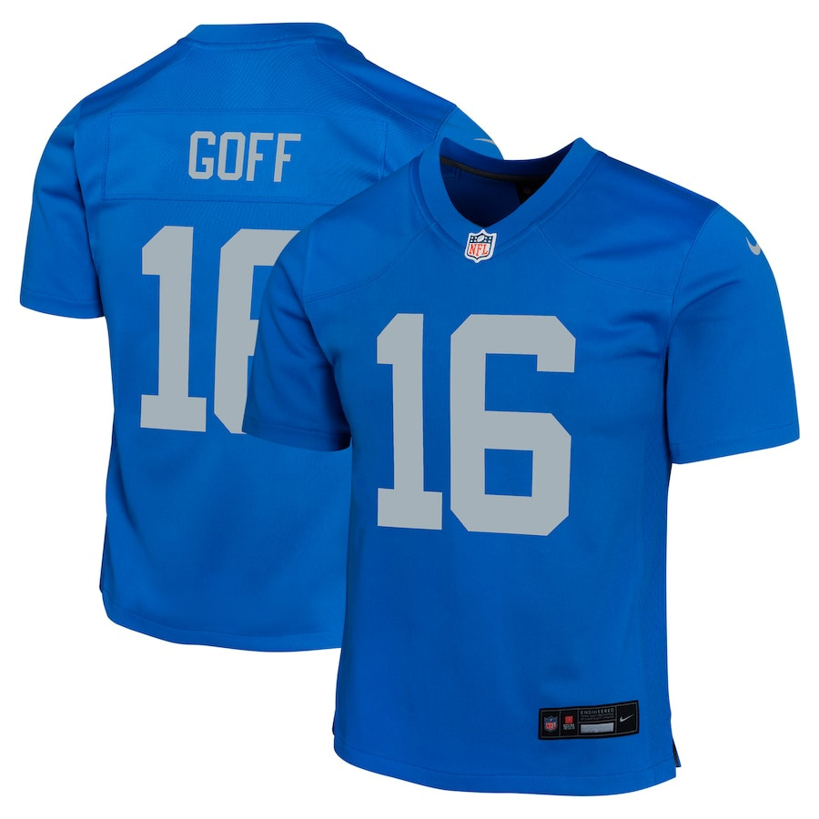 Jared Goff 16 Detroit Lions Alternate Game YOUTH Jersey - Blue JS5306 nicesnker