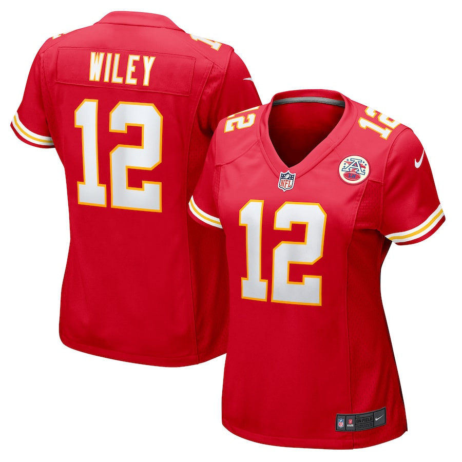 Jared Wiley 12 Kansas City Chiefs Women's Game Jersey - Red JS2622 nicesnker