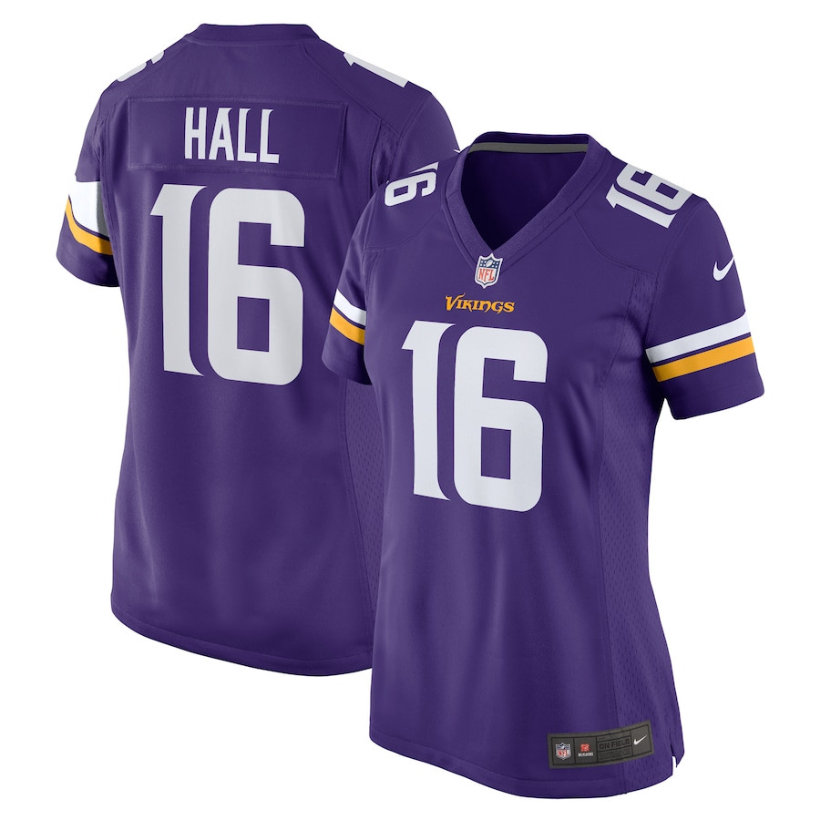 Jaren Hall 16 Minnesota Vikings Game Women Jersey - Purple JS5428 nicesnker