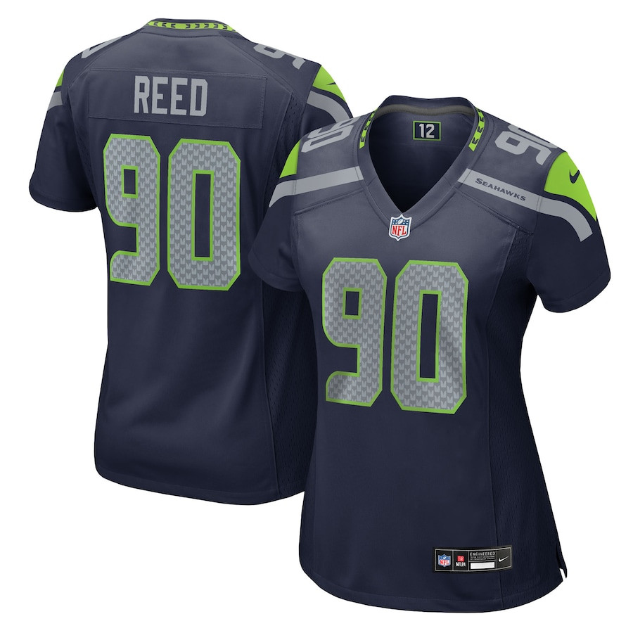 Jarran Reed 90 Seattle Seahawks Women's Team Game Jersey - College Navy JS4380 nicesnker