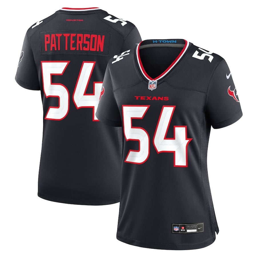 Jarrett Patterson 54 Houston Texans Women's Team Game Jersey - Navy JS5353 nicesnker