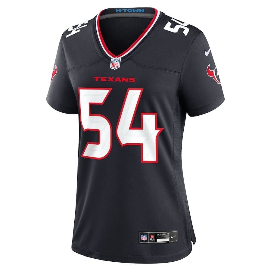 Alternative view of Jarrett Patterson 54 Houston Texans Women's Team Game Jersey - Navy JS5353 nicesnker