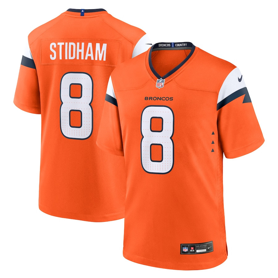 Jarrett Stidham 8 Denver Broncos Team Game Men Jersey - Orange JS2559 nicesnker