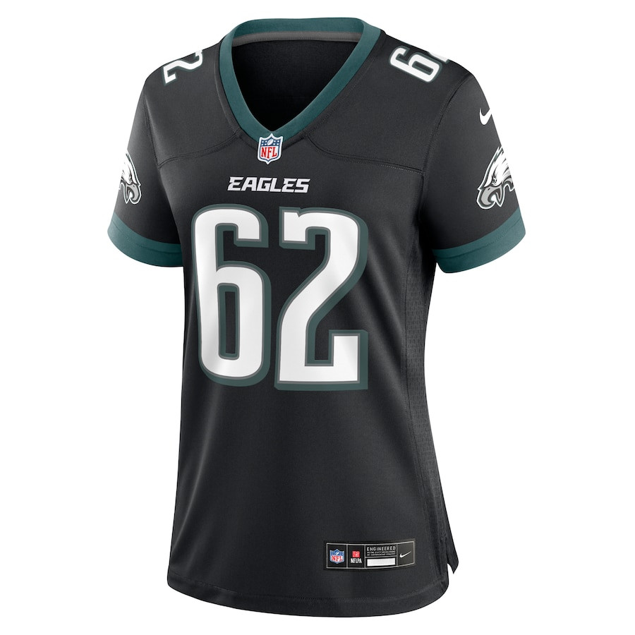 Alternative view of Jason Kelce 62 Philadelphia Eagles Alternate Game Women Jersey - Black JS6195 nicesnker