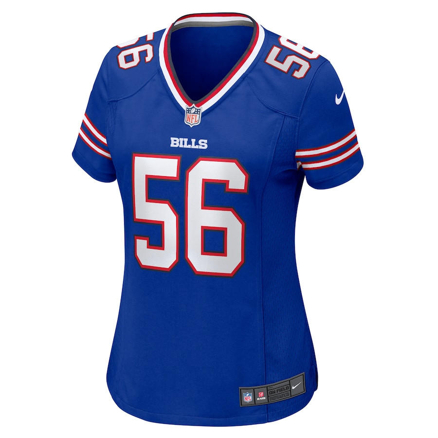 Alternative view of Javon Solomon 56 Buffalo Bills Women's Game Jersey - Royal JS4975 nicesnker