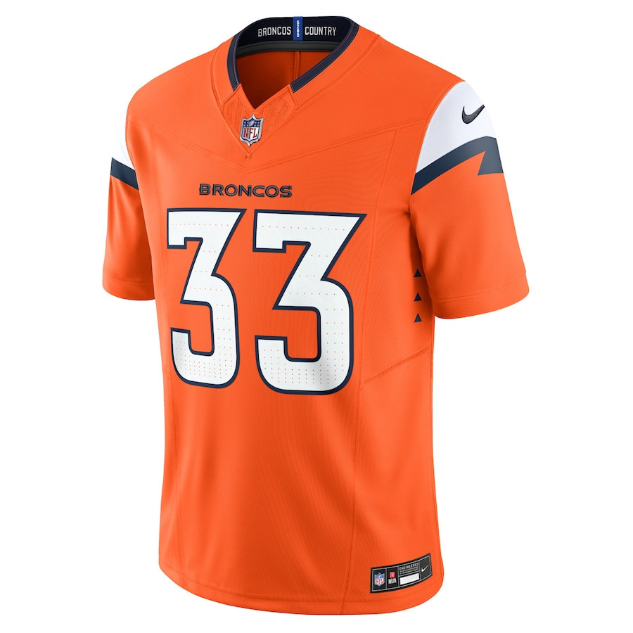 Alternative view of Javonte Williams 33 Denver Broncos Vapor F.U.S.E. Limited Men Jersey - Orange JS6573 nicesnker