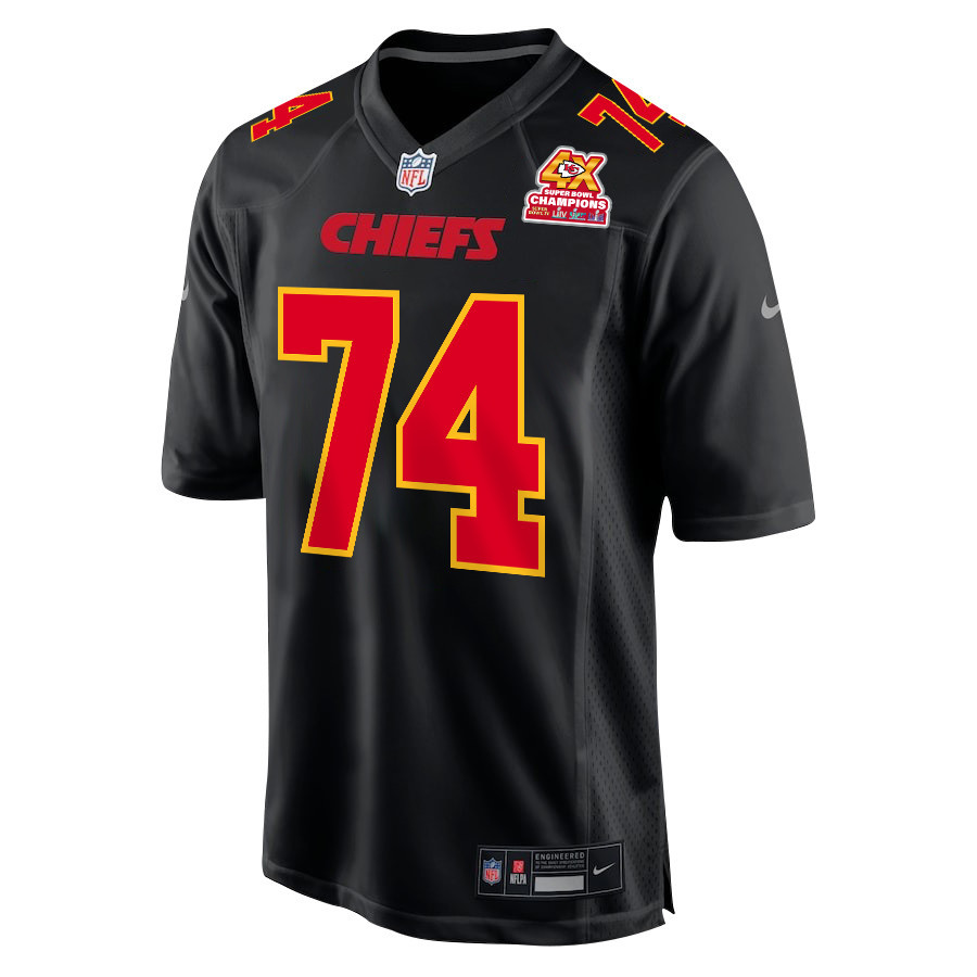 Alternative view of Jawaan Taylor 74 Kansas City Chiefs Super Bowl LVIII Champions 4X Fashion Game Men Jersey - Carbon Black JS6670 nicesnker