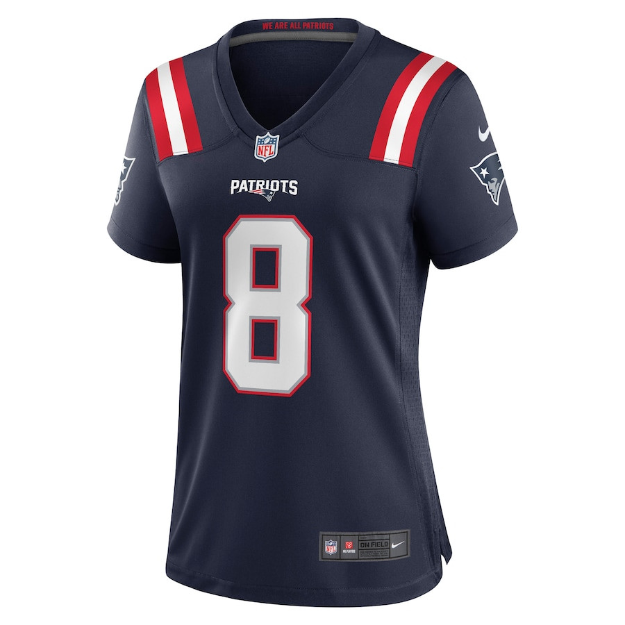 Alternative view of Ja'Whaun Bentley 8 New England Patriots Women Game Jersey - Navy JS9081 nicesnker