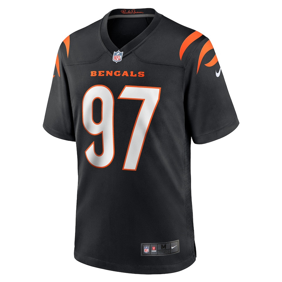 Alternative view of Jay Tufele 97 Cincinnati Bengals Team Game Men Jersey - Black JS7922 nicesnker