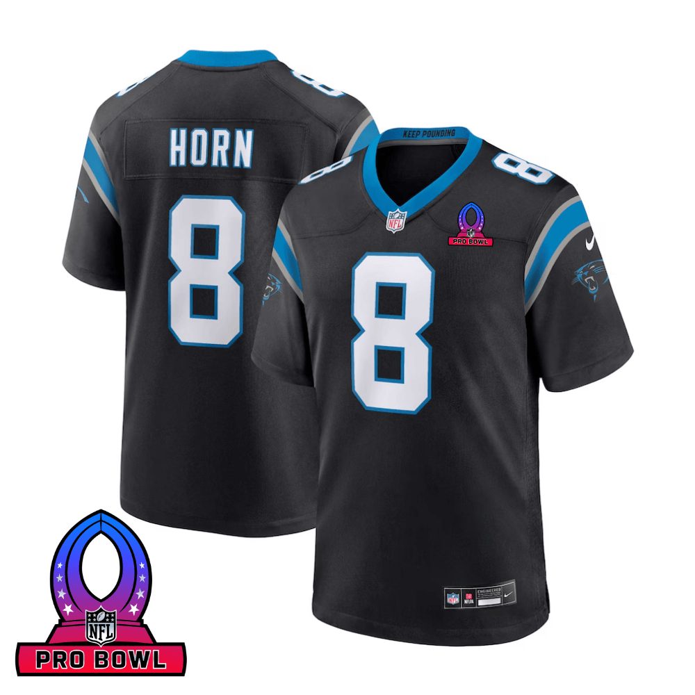 Jaycee Horn 8 Carolina Panthers 2025 Pro Bowl Patch Game Men Jersey - Black JS6690 nicesnker