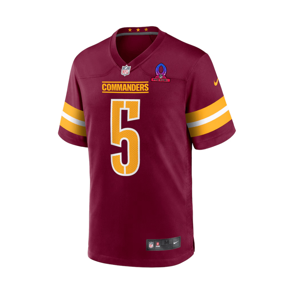 Alternative view of Jayden Daniels 5 Washington Commanders 2025 Pro Bowl Patch Game Men Jersey - Burgundy JS9868 nicesnker