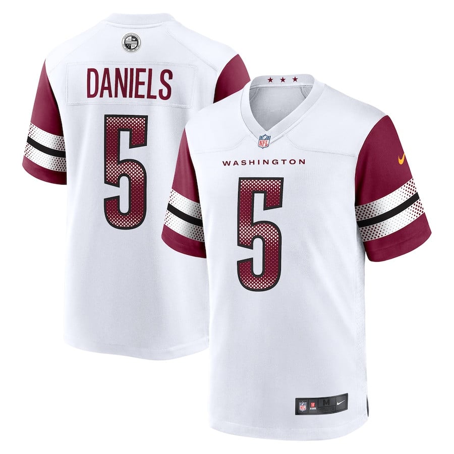Jayden Daniels 5 Washington Commanders Player Game Men Jersey - White JS1986 nicesnker