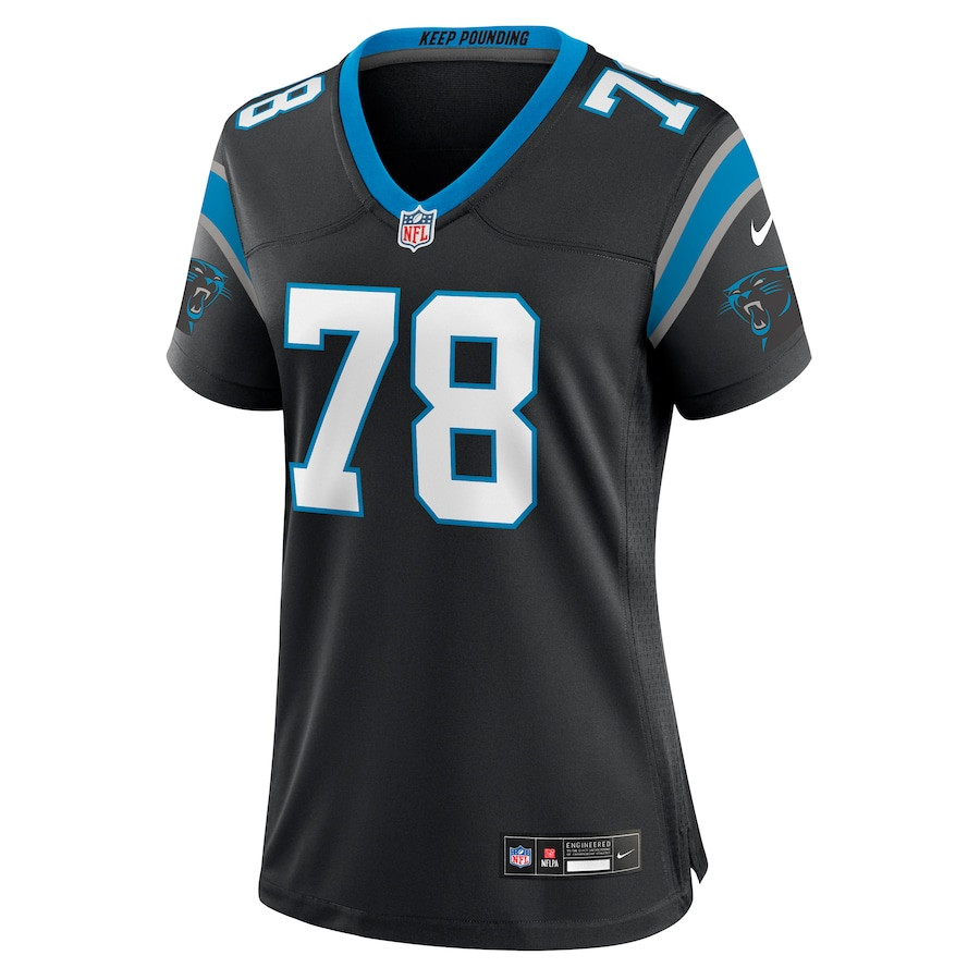 Alternative view of Jayden Peevy 78 Carolina Panthers Game Women Jersey - Black JS1684 nicesnker