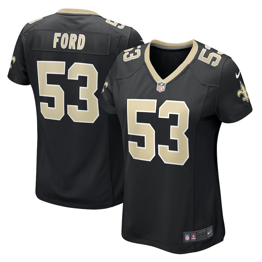 Jaylan Ford 53 New Orleans Saints Women's Game Jersey - Black JS9147 nicesnker