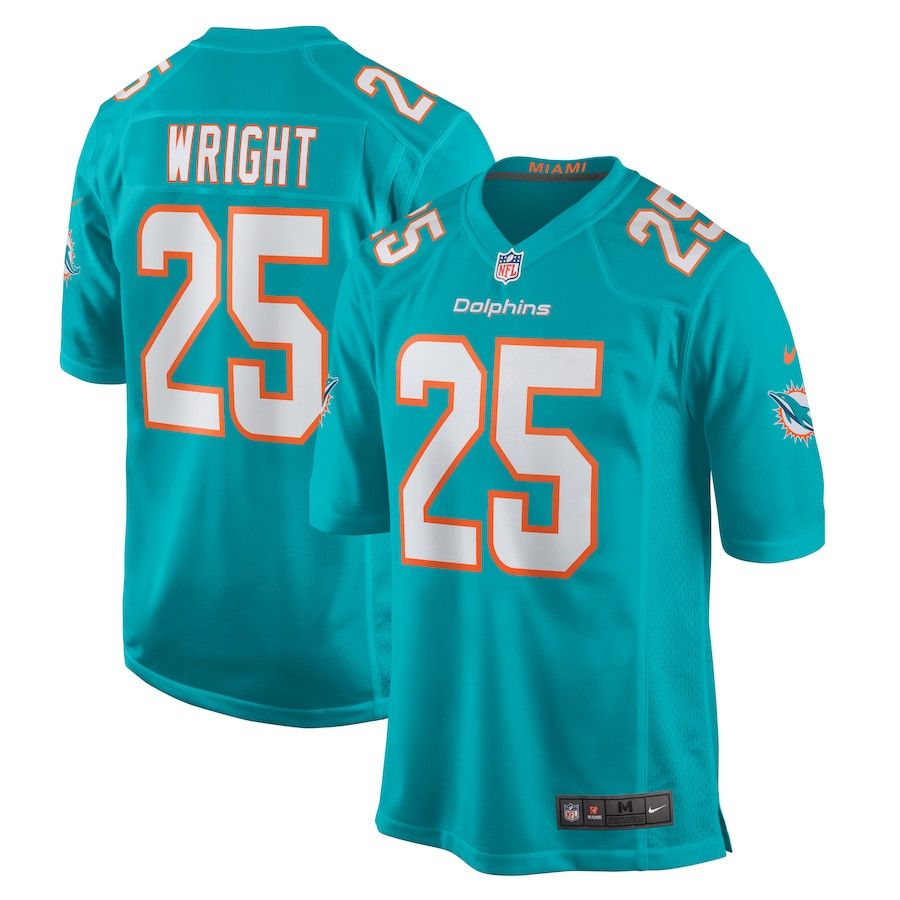 Jaylen Wright 25 Miami Dolphins Game Men Jersey - Aqua JS1459 nicesnker