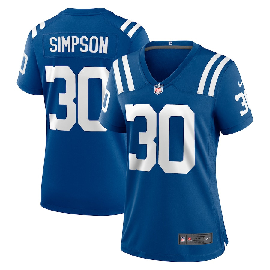 Jaylin Simpson 30 Indianapolis Colts Women's Game Jersey - Royal JS5488 nicesnker