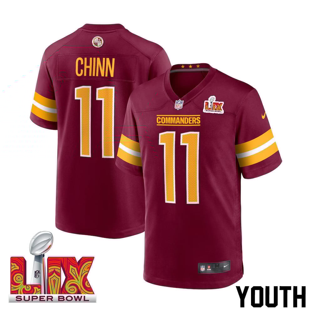 Jeremy Chinn #11 Washington Commanders Super Bowl LIX Youth Jersey - Burgundy JS5449 nicesnker