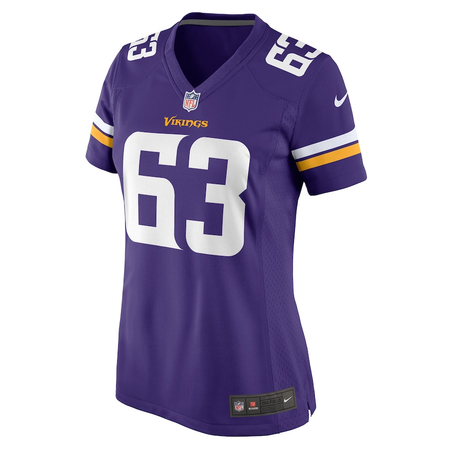 Alternative view of Jeremy Flax 63 Minnesota Vikings Women's Game Jersey - Purple JS2148 nicesnker