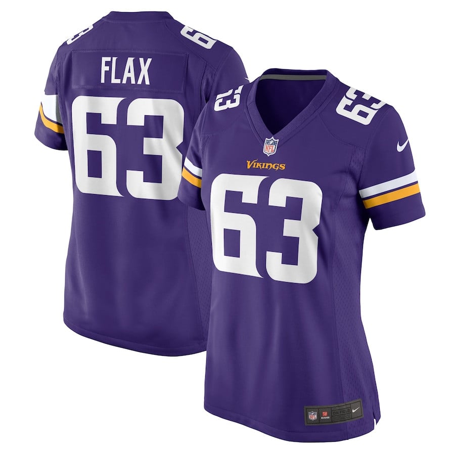 Jeremy Flax 63 Minnesota Vikings Women's Game Jersey - Purple JS2148 nicesnker