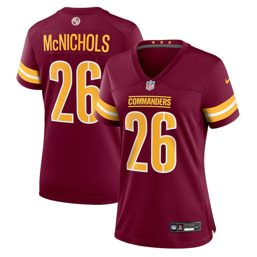 Jeremy McNichols 26 Washington Commanders Women's Game Jersey - Burgundy JS5651 nicesnker