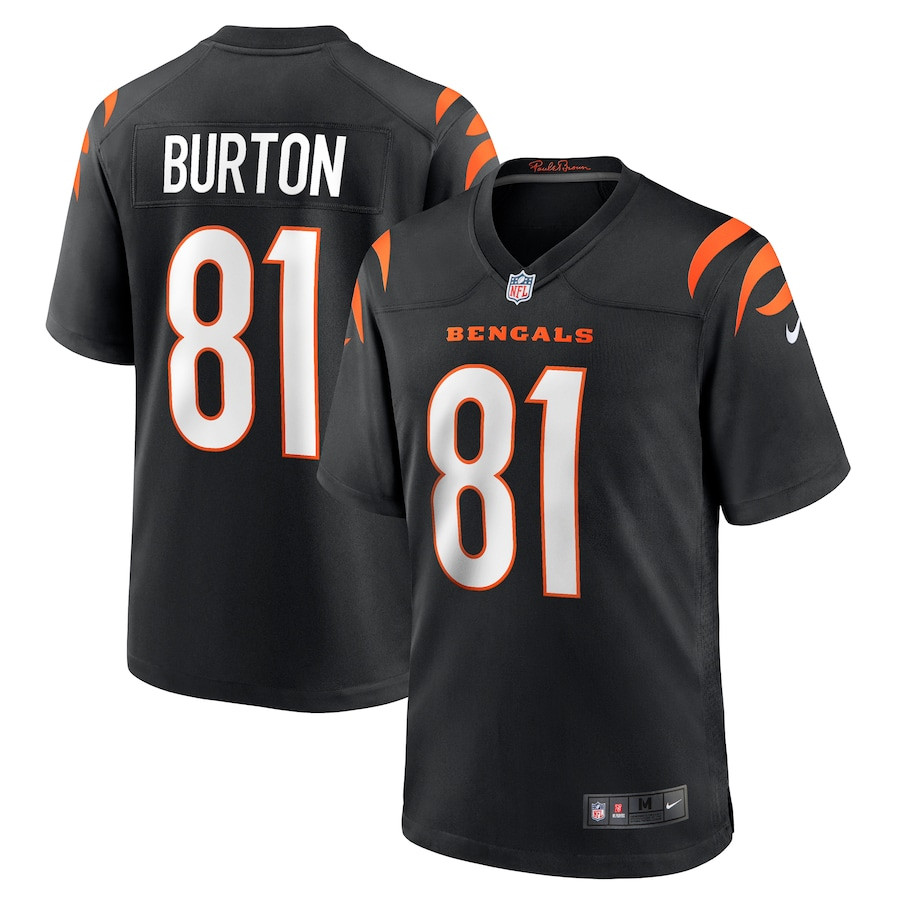 Jermaine Burton 81 Cincinnati Bengals Game Men Jersey - Black JS5309 nicesnker