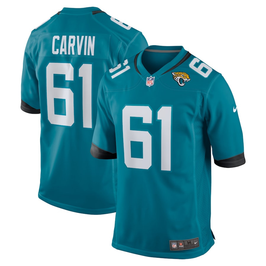 Jerome Carvin 61 Jacksonville Jaguars Team Game Men Jersey - Teal JS3886 nicesnker