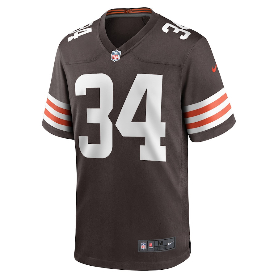 Alternative view of Jerome Ford 34 Cleveland Browns Game Men Jersey - Brown JS5288 nicesnker
