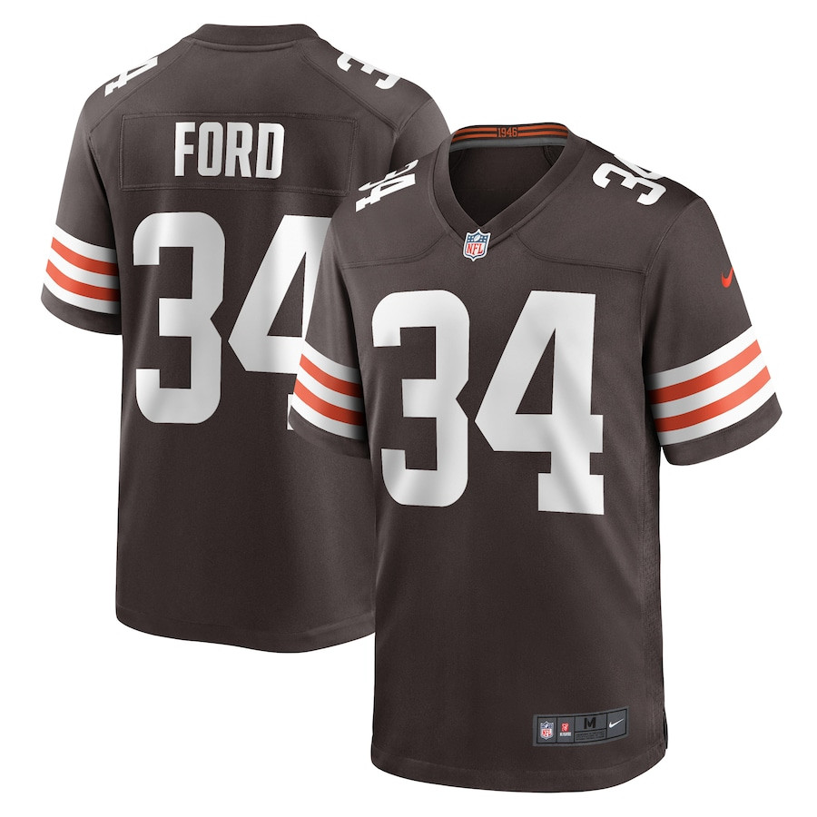 Jerome Ford 34 Cleveland Browns Game Men Jersey - Brown JS5288 nicesnker