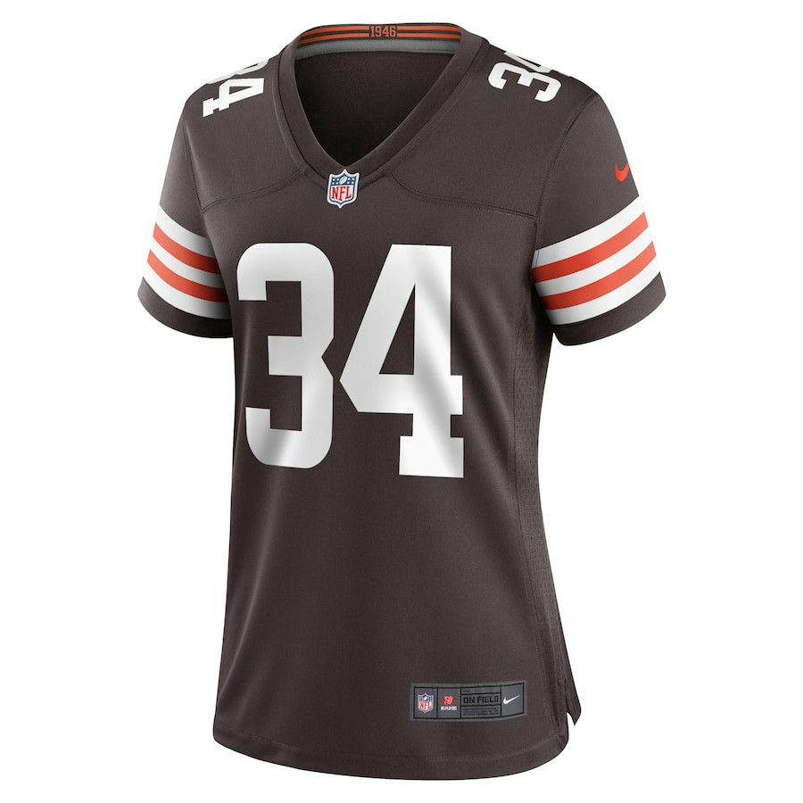Alternative view of Jerome Ford 34 Cleveland Browns Game Women Jersey - Brown JS2270 nicesnker