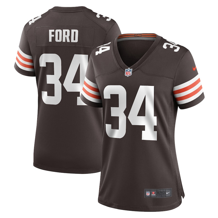 Jerome Ford 34 Cleveland Browns Game Women Jersey - Brown JS2270 nicesnker