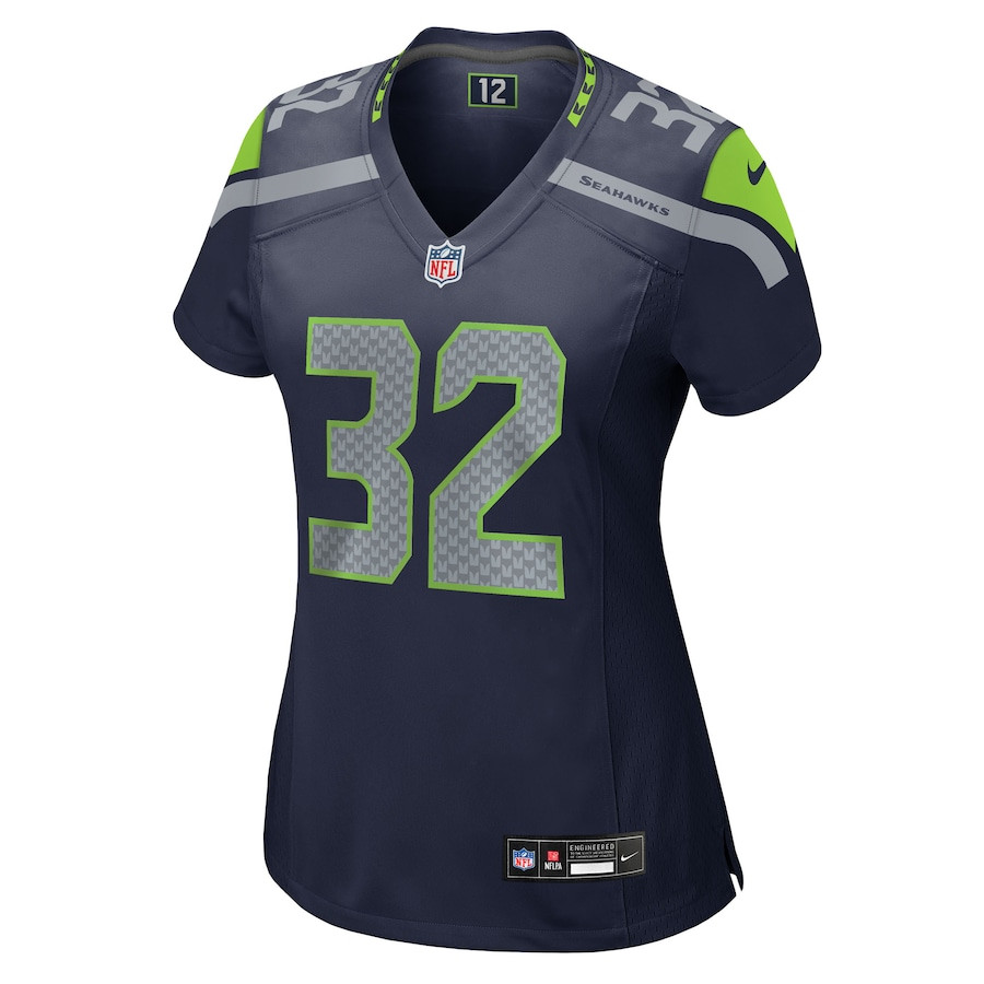 Alternative view of Jerrick Reed II 32 Seattle Seahawks Women's Team Game Jersey - College Navy JS1207 nicesnker