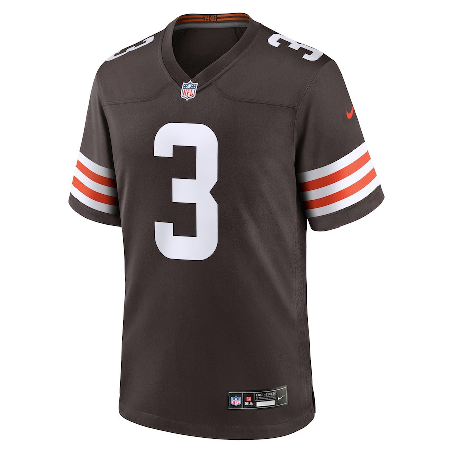Alternative view of Jerry Jeudy 3 Cleveland Browns Game Men Jersey - Brown JS5578 nicesnker