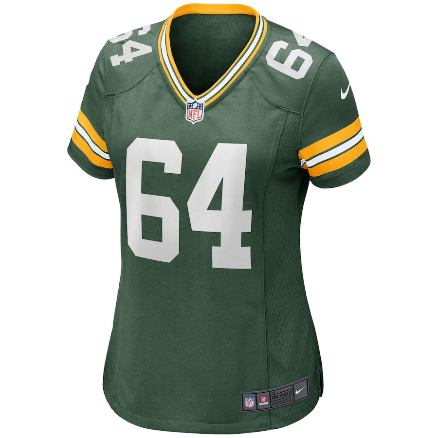Alternative view of Jerry Kramer 64 Green Bay Packers Women Game Retired Jersey - Green JS9986 nicesnker