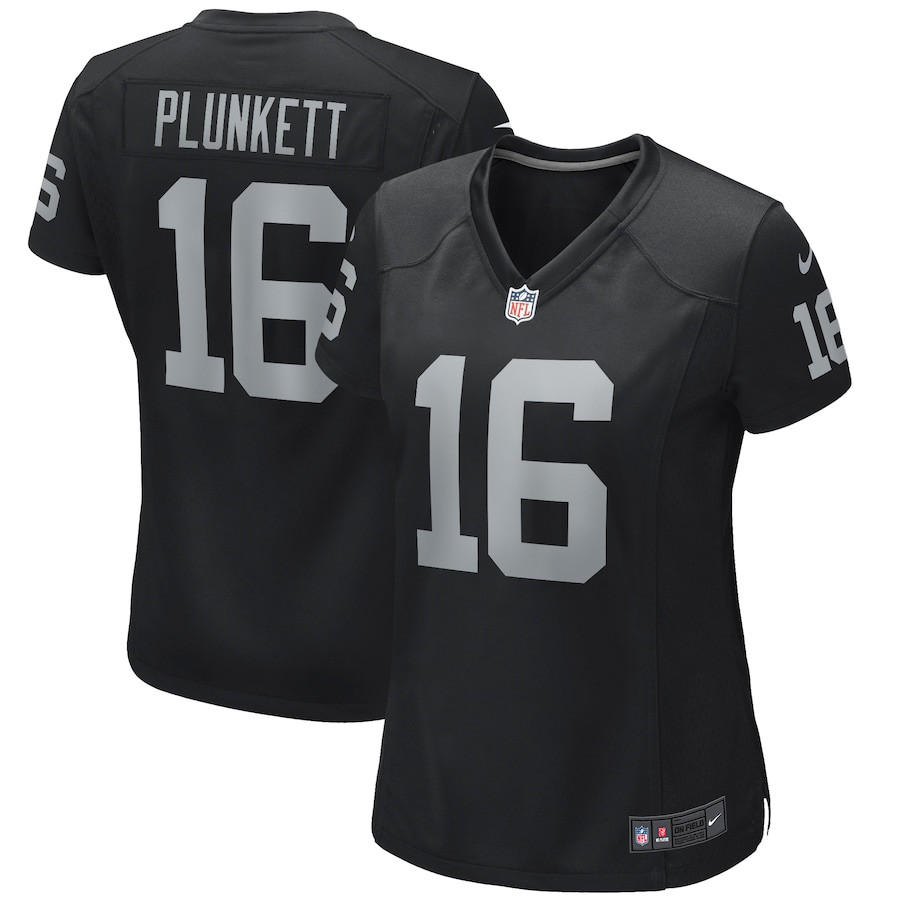 Jim Plunkett 16 Las Vegas Raiders Women Game Retired Jersey - Black JS3023 nicesnker