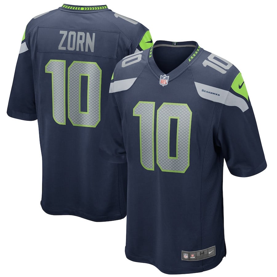 Jim Zorn 10 Seattle Seahawks Men Game Retired Jersey - College Navy JS8821 nicesnker
