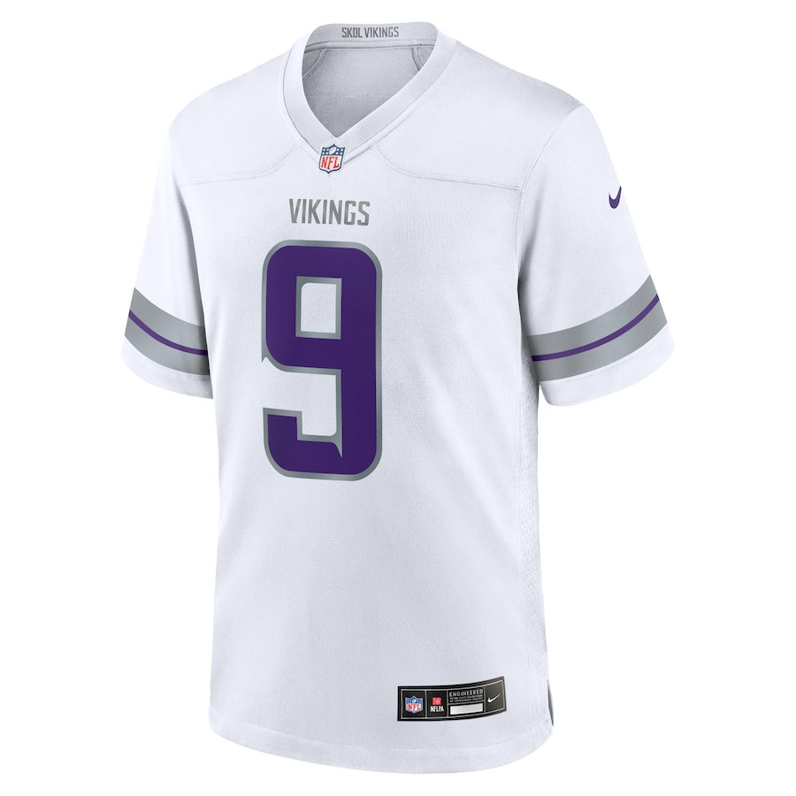 Alternative view of J.J. McCarthy 9 Minnesota Vikings YOUTH Alternate Game Player Jersey - White JS6015 nicesnker
