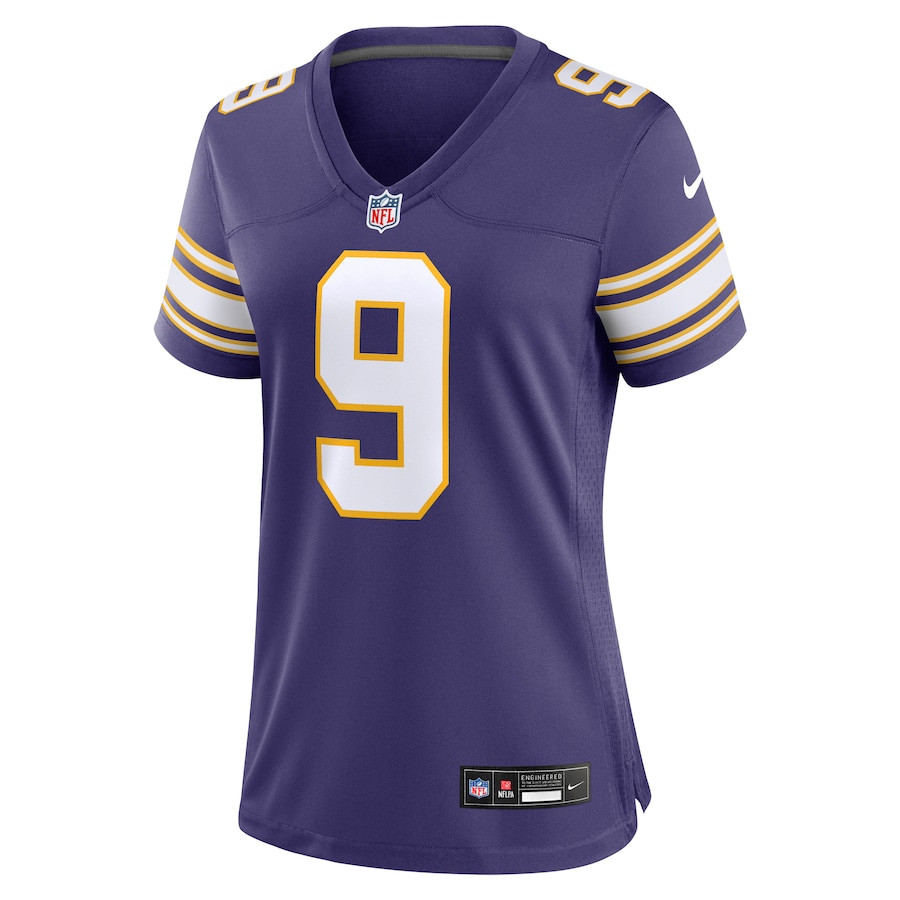 Alternative view of J.J. McCarthy Minnesota Vikings 2nd Alternate 2024 NFL Draft First Round Pick Player Game Jersey - Purple JS9362 nicesnker
