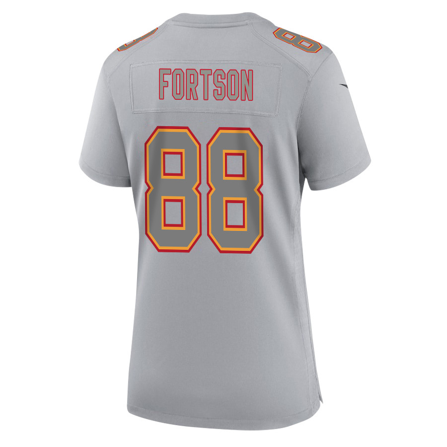 Alternative view of Jody Fortson 88 Kansas City Chiefs Super Bowl LVIII Champions 4X Atmosphere Fashion Game Women Jersey - Gray JS1898 nicesnker