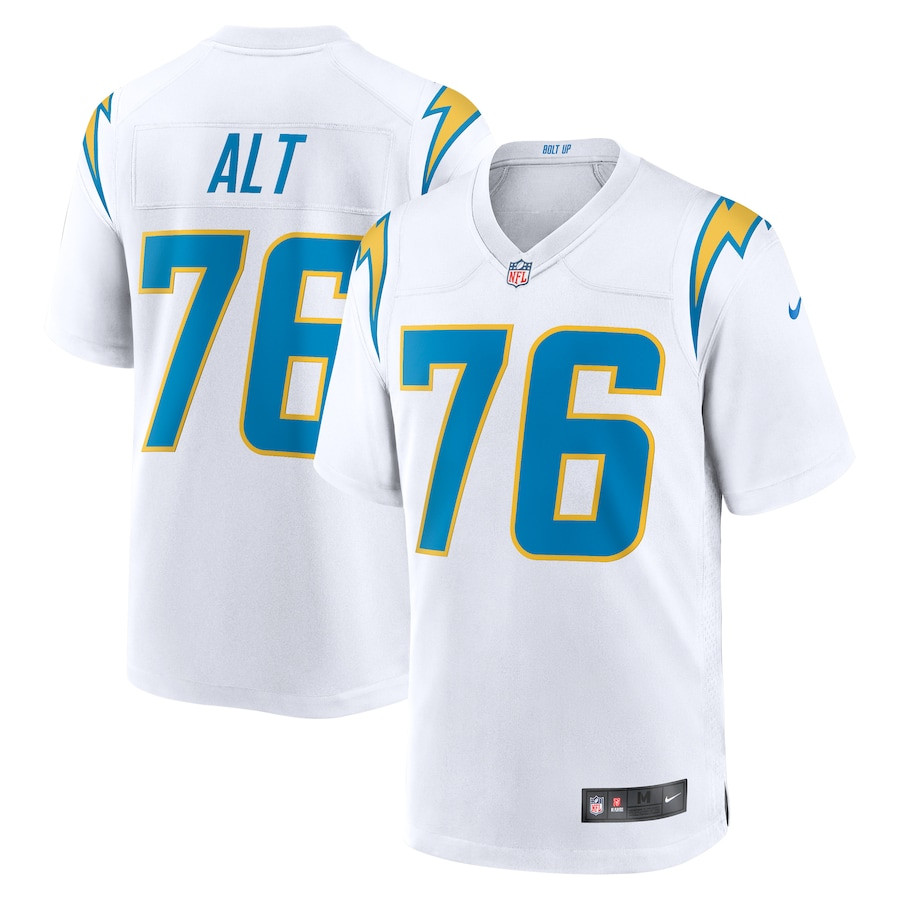 Joe Alt 76 Los Angeles Chargers Player Game Men Jersey - White JS8067 nicesnker