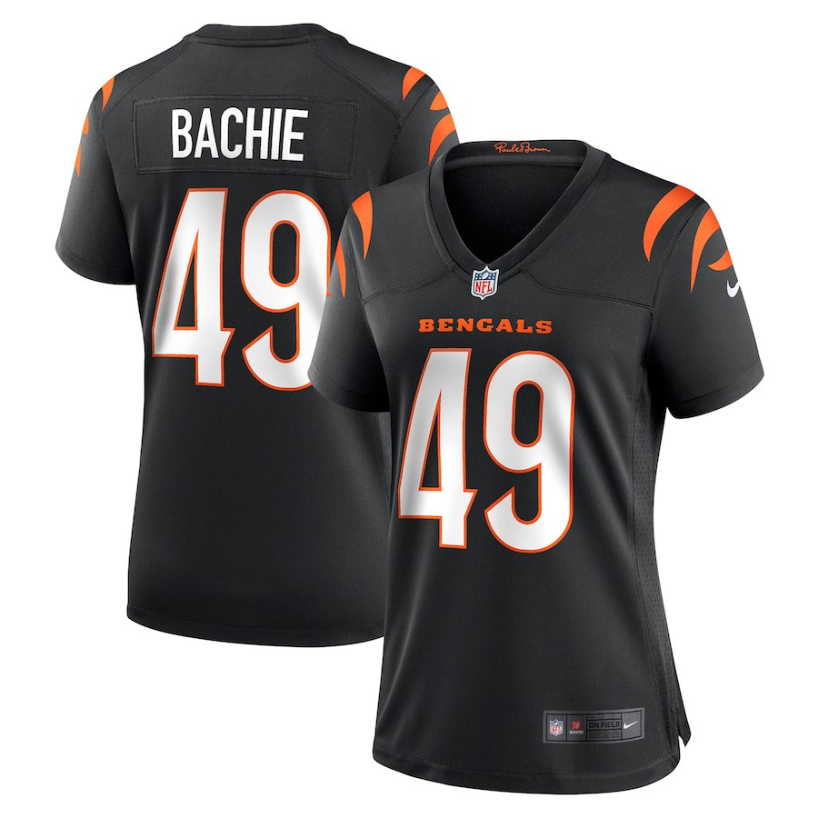 Joe Bachie 49 Cincinnati Bengals Women's Team Game Jersey - Black JS4807 nicesnker