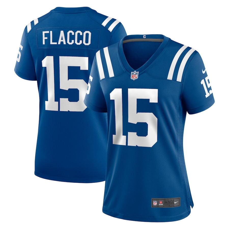 Joe Flacco 15 Indianapolis Colts Women's Game Jersey - Royal JS8438 nicesnker
