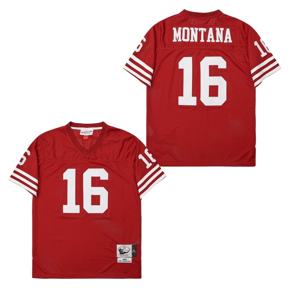 Alternative view of Joe Montana 16 San Francisco 49ers Throwback Men Jersey - Red JS7073 nicesnker