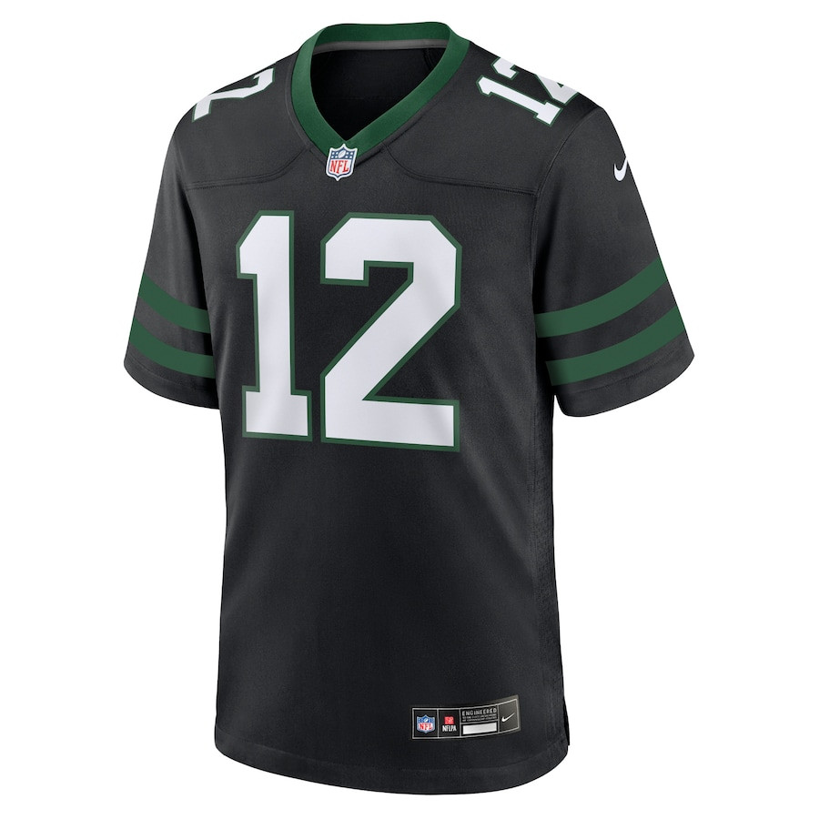 Alternative view of Joe Namath 12 New York Jets Alternate Game Men Jersey - Legacy Black JS4934 nicesnker