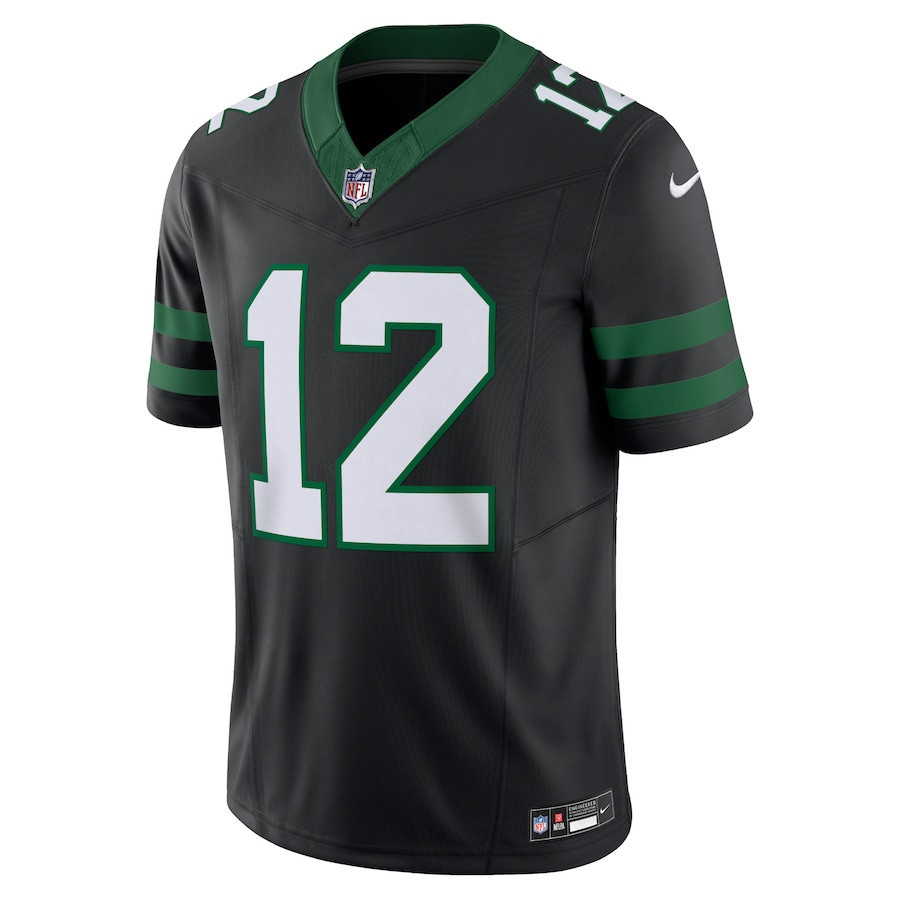 Alternative view of Joe Namath 12 New York Jets Alternate Vapor F.U.S.E. Limited Jersey - Men, Legacy Black JS9646 nicesnker