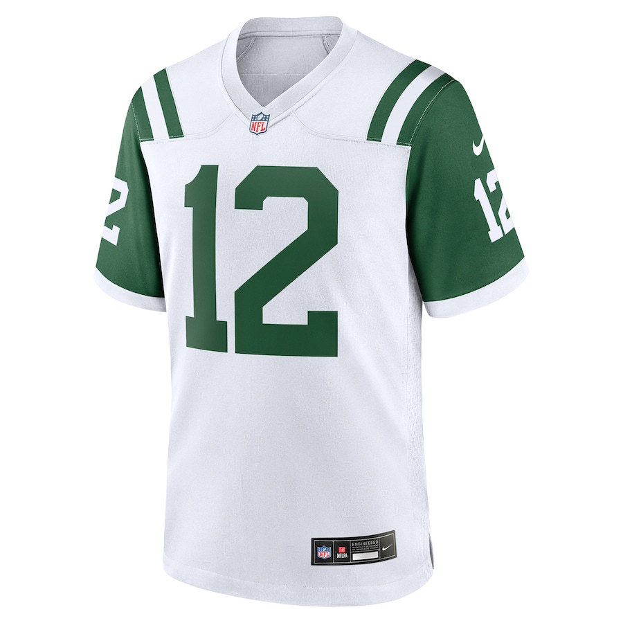 Alternative view of Joe Namath 12 New York Jets Classic Alternate Retired Player Game Men Jersey - White JS6813 nicesnker